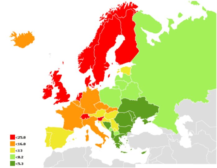 Úmrtnosť na rakovinu kože v EU